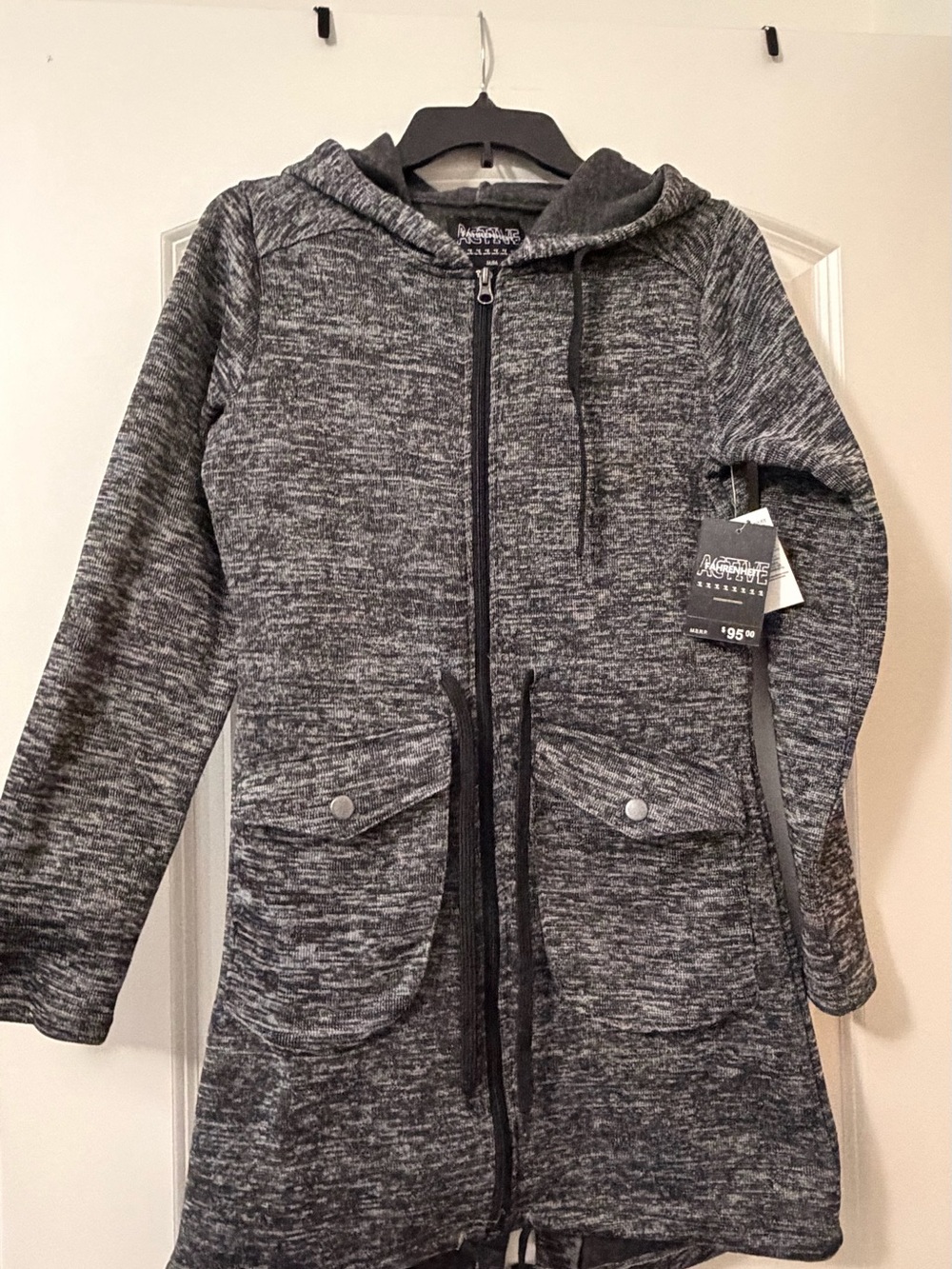 Fahrenheit Womens' Gray Hooded Zip-Front Active Jacket
